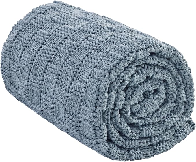 Knitted Weighted Blanket for Adult, No Beads Heavy Blanket 60” x 80'' 17lbs by Unknown