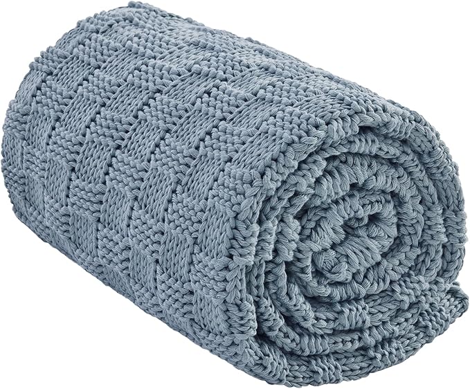Knitted Weighted Blanket for Adult, No Beads Heavy Blanket 60” x 80'' 12lbs by Unknown