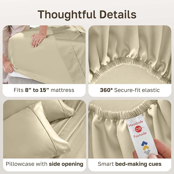 California Design Den Soft 100% Cotton Bed Sheets Twin XL Set, 400 Thread Count - Image 6
