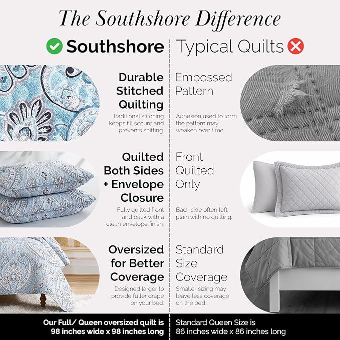 Southshore Fine Living, Inc. Full/Queen Quilt Bedding Set, Paisley Full Size - Image 3