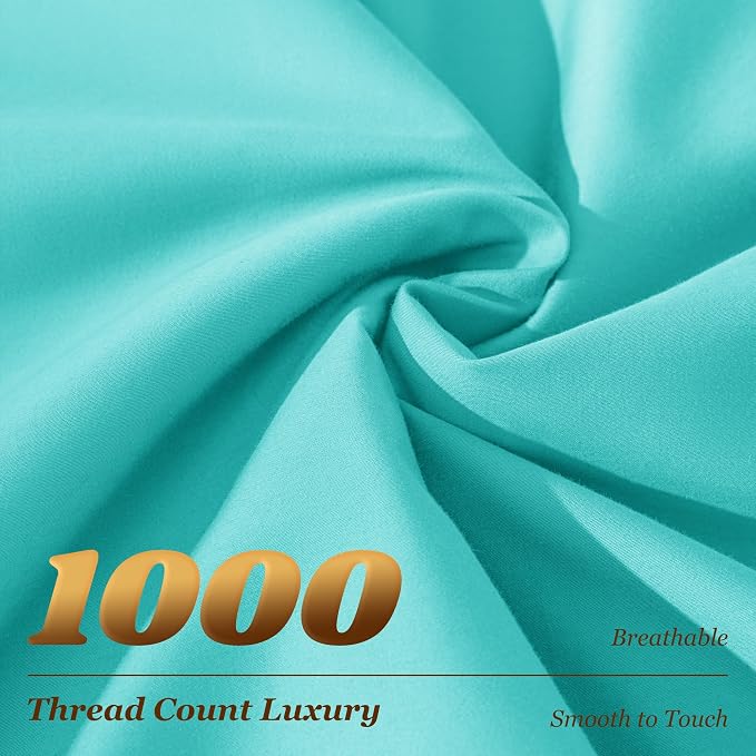 LBRO2M 1000 Thread Count 100% Cotton Sheets Set, Queen Size Bed Sheet 4 Piece - Image 3