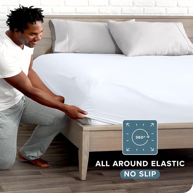 Bare Home Fitted Bottom Sheet California King - Image 3