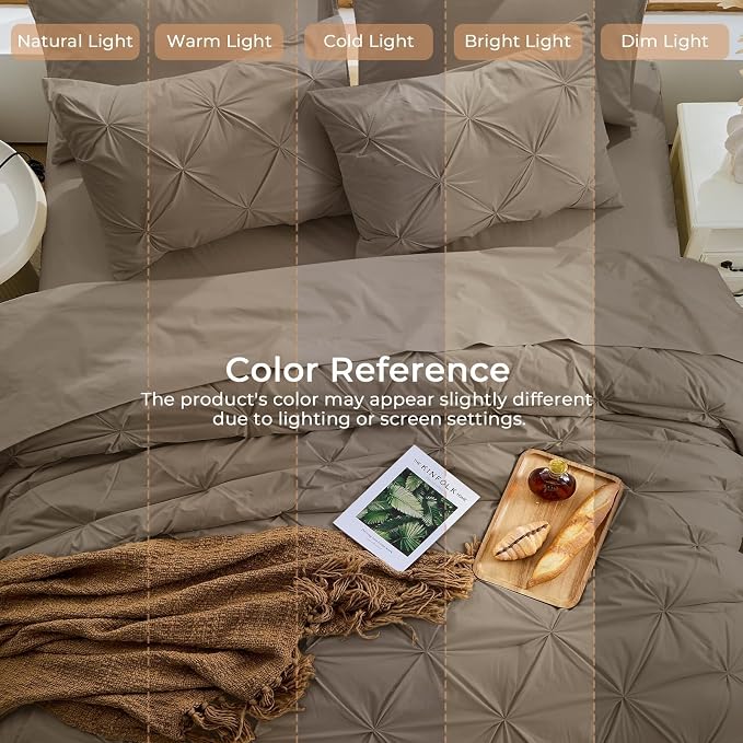 Sasttie Twin XL Comforter Set, 5-Piece Bed in a Bag, Pintuck Bedding Sets - Image 8