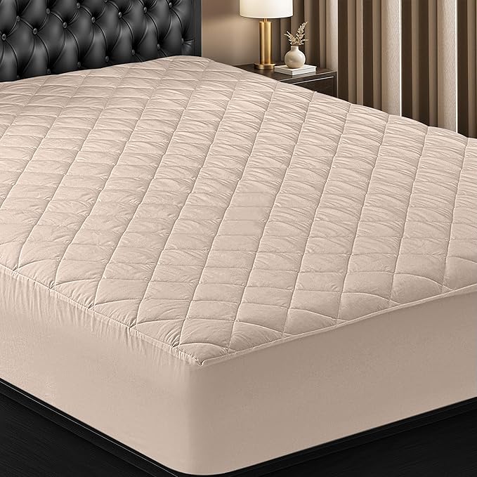 Utopia Bedding Quilted Fitted Mattress Pad, Queen Size, Elastic Fitted Mattress by UTOPIABEDDING