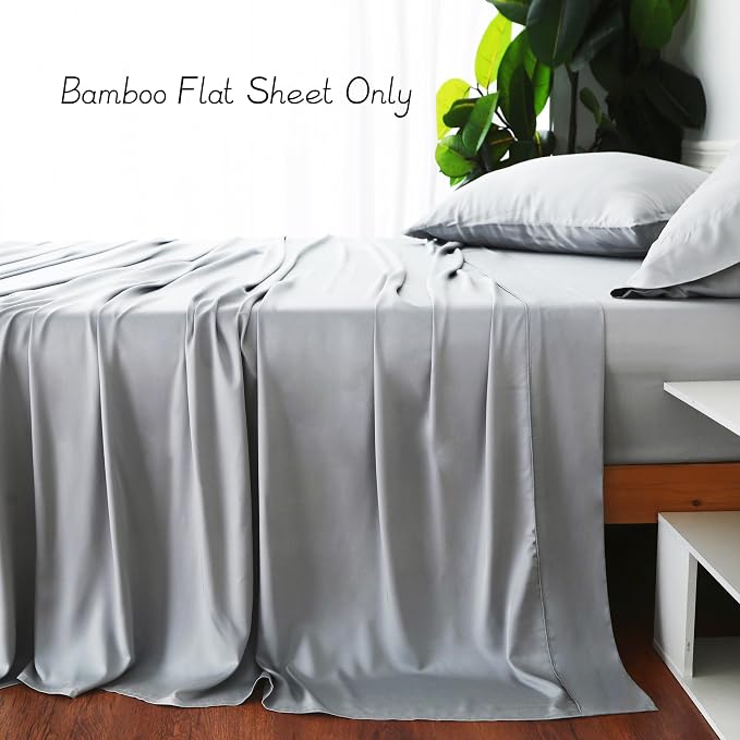 Bamboo Viscose Flat Sheets Only, 400 Thread Count Sateen Weave Twin Size Flat - Image 4