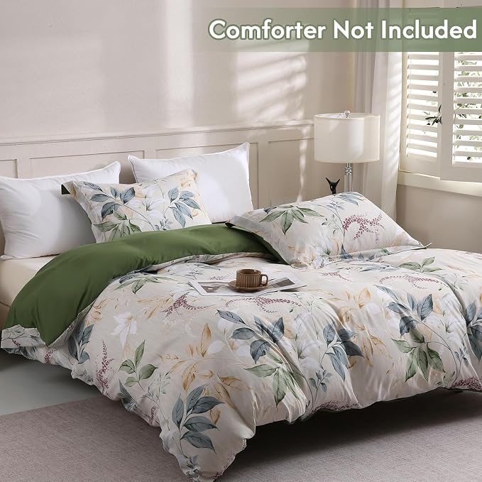 LONAVA King Botaincal 3 Pcs Duvet Cover Set, Breathable Soft Microfiber Forest - Image 2