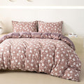 OAITE Purple Flower Twin Size Duvet Cover-3 Pieces Prewashed Cotton-Like by OAITE
