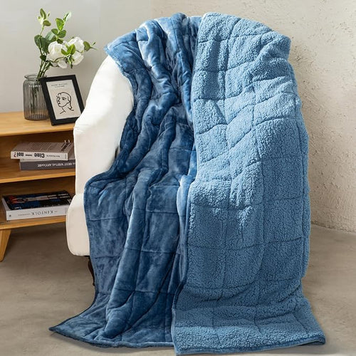 Aemicion Fluffy Sherpa Weighted Blanket 20lbs Queen Size, Cozy Flannel Heavy by Aemicion