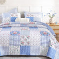YIKUSH Quilt Sets Queen Size Floral Quilt Set 3 Pieces Bedding Set Bedspreads by YIKUSH