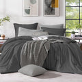Monbix Full Size Comforter Set, Dark Grey Bedding Comforter by Monbix