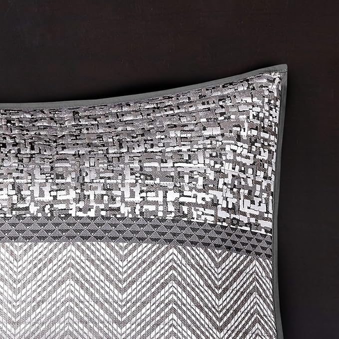 Madison Park King Quilt Set Lustrous Jacquard & Glitter Accent Coverlet Set - Image 7