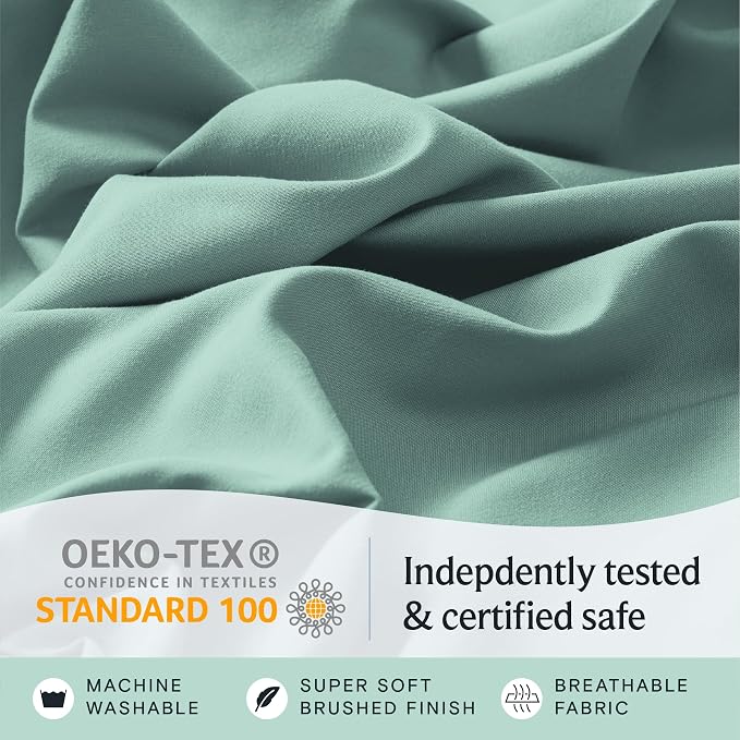 LuxClub 4 PC Full Sheet Set, Deep Pockets Wrinkle Free Cooling Bed Sheets Hotel - Image 5