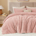 BEDELITE Fleece King Comforter Set -Super Soft & Warm Fluffy Dusty Pink Bedding by BEDELITE