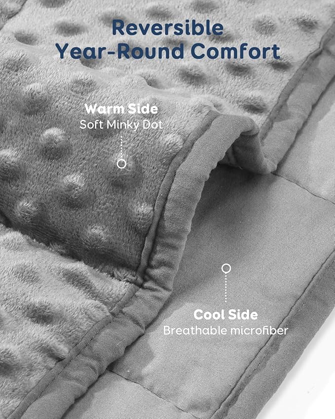Kivik Weighted Blanket 15 lbs for Adults, Minky Dot Heavy Blankets, Microfiber - Image 3