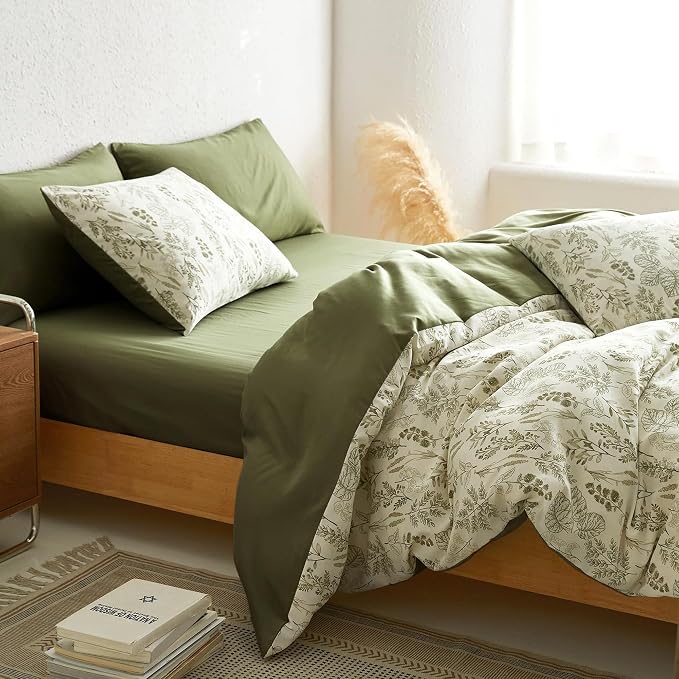 BOLINLIVING Floral Duvet Cover Queen Size, Breathable Soft Microfiber Bedding - Image 5