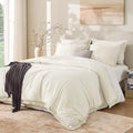Andency Comforter Oversized King Ivory 120x98, 3 Pieces Boho Winter Lightweight by Andency