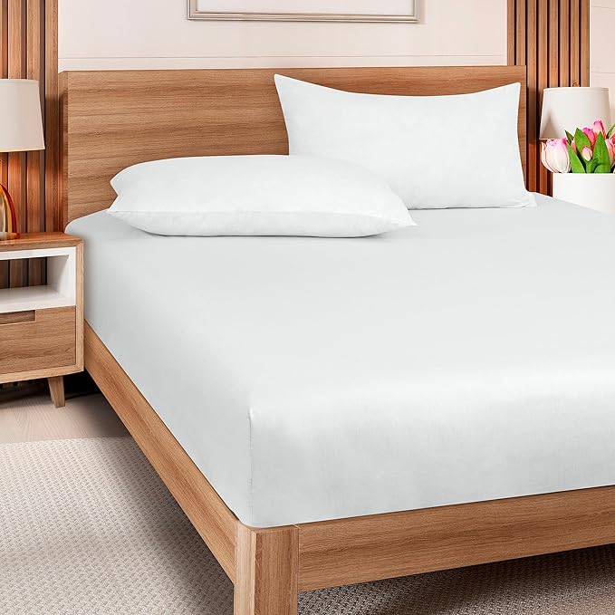 ROYALE LINENS 300 Thread Count 100% Long Staple Combed Cotton Fitted Sheet Queen - Image 8