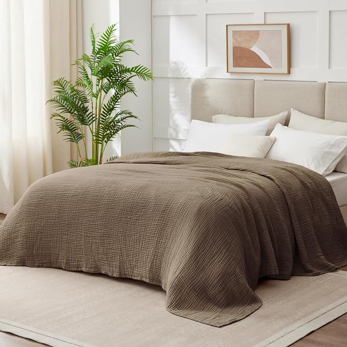 100% Cotton Muslin Blanket Twin 66" x 90", Breathable and Lightweight Cotton - Image 8