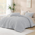 Andency Light Grey Oversized King Comforter 128''x120'', 3 Pieces Gray Soft by Andency