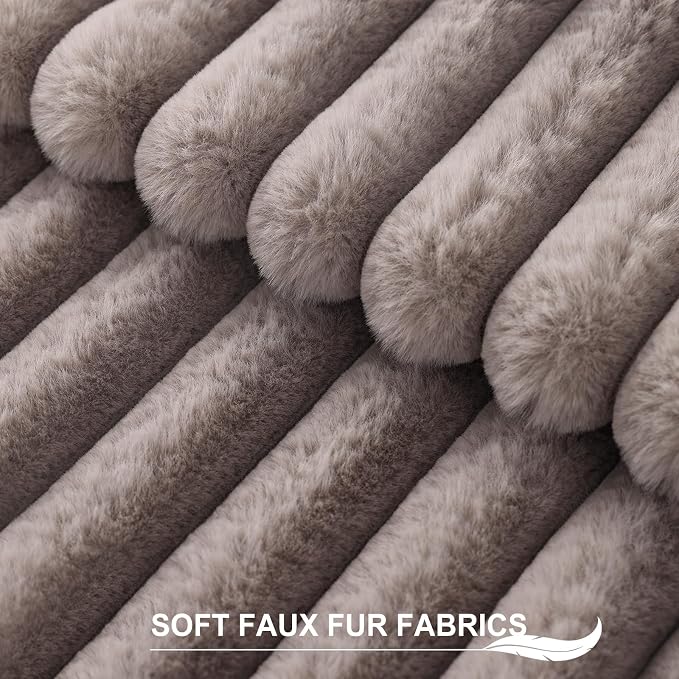 Pallene Faux Fur Plush Throw Pillow Covers 20x20 Set of 2, Luxury Soft Fluffy - Image 2