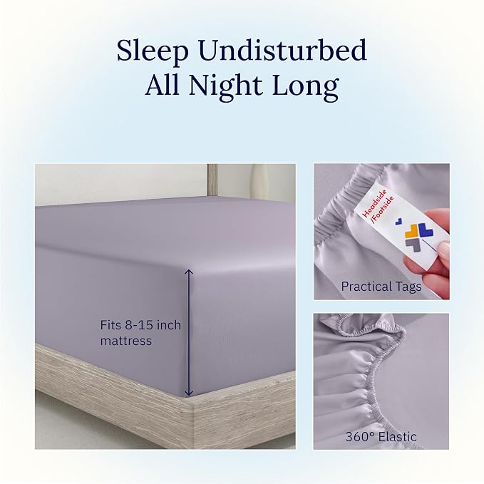 California Design Den Twin XL Deep Fitted Sheet, Soft 400 Thread Count 100% - Image 6