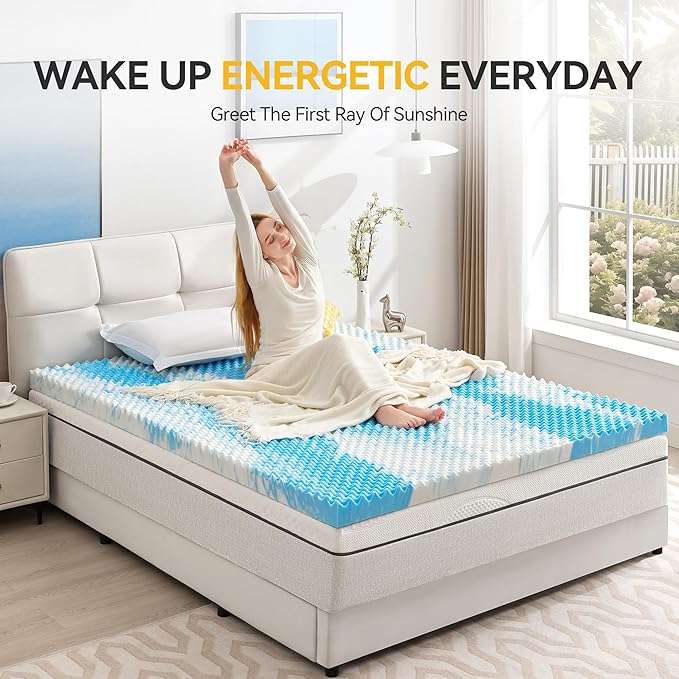 SINWEEK 2 Inch Egg Crate Memory Foam Mattress Topper Queen Size, Soft Mattress - Image 6