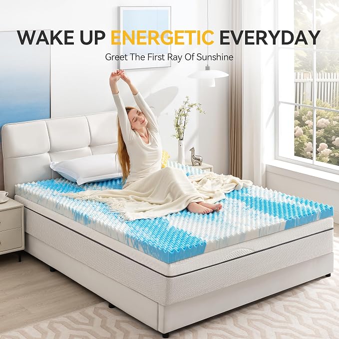 SINWEEK 3 Inch Egg Crate Memory Foam Mattress Topper Full Size, Soft Mattress - Image 6