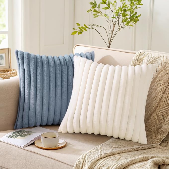 Pallene Faux Fur Plush Lumbar Throw Pillow Covers 12x20 Set of 2, Luxury Soft - Image 4
