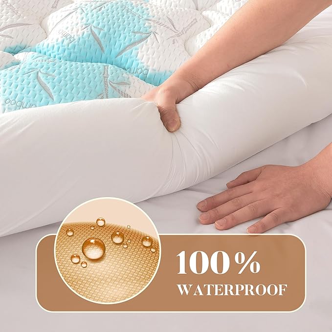 PRIMESOFT 100% Waterproof Twin Size Mattress Topper, Thick Pillow Top Mattress - Image 4