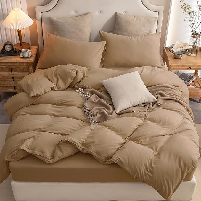 PURE ERA Jersey Knit Duvet Cover Set 100% T-Shirt Cotton Super Soft Comfy 3pc - Image 5