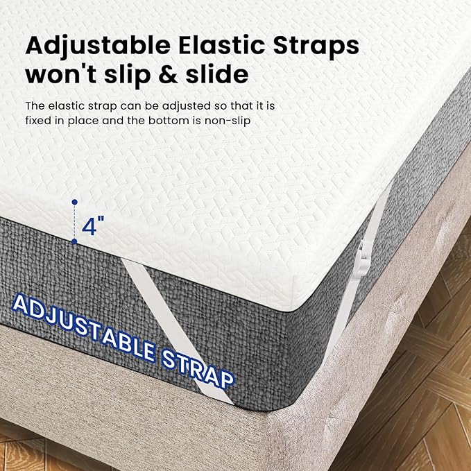 Czpalo 4 Inch Gel Memory Foam Mattress Topper Twin XL, Cooling Mattress Topper - Image 5