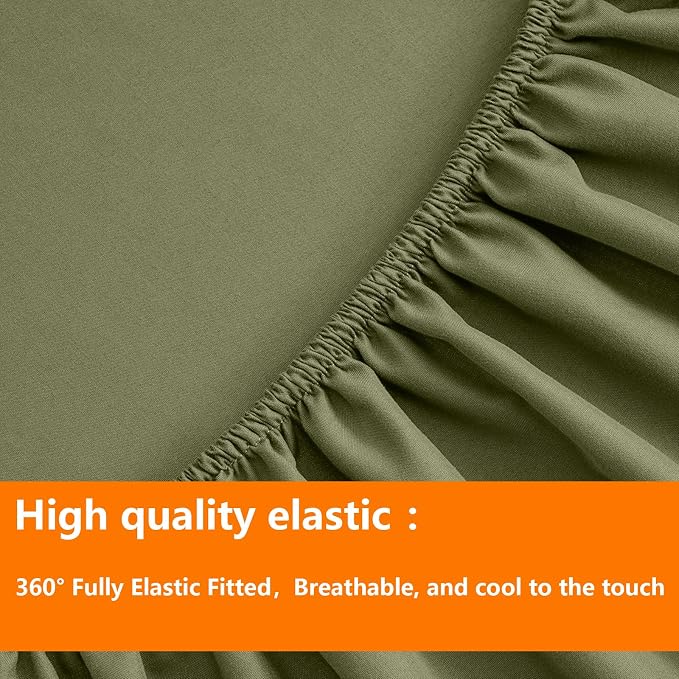 TAIMIT Olive Green Twin Size Comforter Set - Image 6