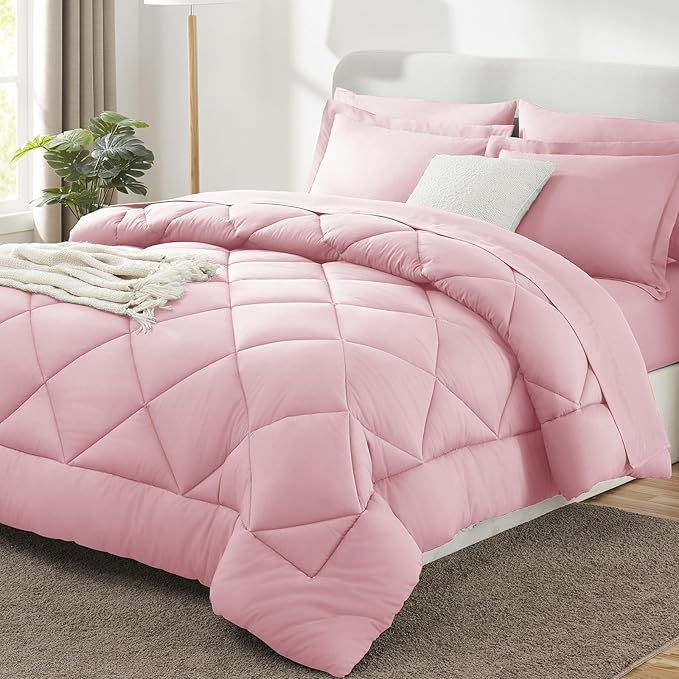 CozyLux Queen Comforter Set Pink by CozyLux