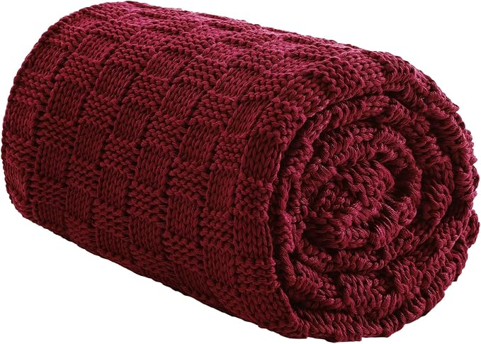 Knitted Weighted Blanket for Adult, No Beads Heavy Blanket 50” x 60'' 7lbs by Unknown