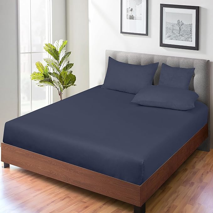 ROYALE LINENS 300 Thread Count 100% Long Staple Combed Cotton Fitted Sheet Queen - Image 7