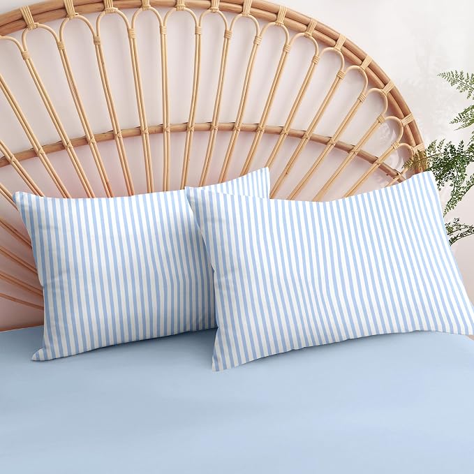 Nayoroom Blue Striped Duvet Cover King Size White Stripe Duvet Cover Dorm - Image 6