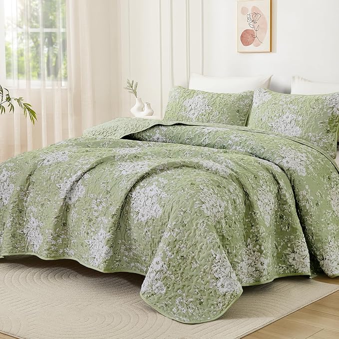 WONGS BEDDING Quilt Queen Size, Botanical Quilt - Image 8
