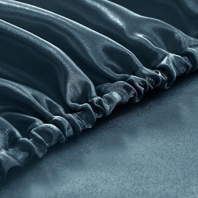 Homiest Deep Sea Blue Satin Fitted Sheet - Image 5