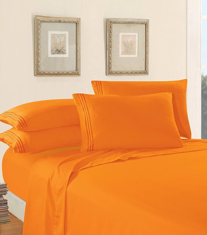 Elegant Comfort Luxury Soft 1500 Premier Hotel Quality 4-Piece Sheet Wrinkle - Image 3