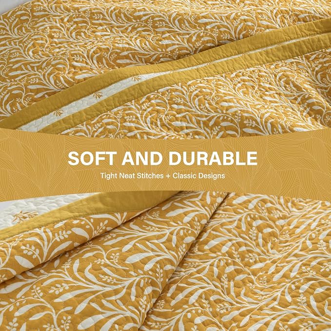 SahSahCasa Quilt Set King Size, 100% Cotton Quilt Bedding Set Bedspread - Image 4