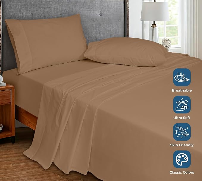 Royale Linen 100% Organic Cotton California King Flat Sheet Only - Image 4