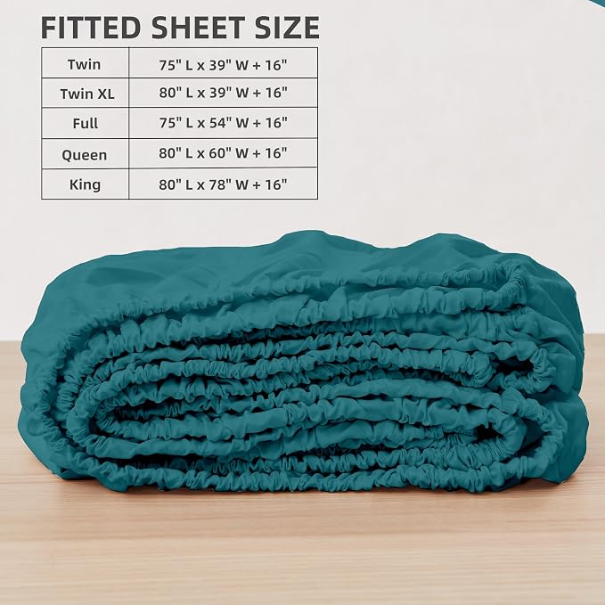 HBHLFZ Twin XL Fitted Sheet Only, Soft Breathable Bottom Sheet - Image 2