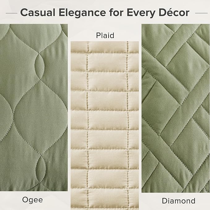Comfort Spaces Twin Quilt Set Modern Reversible Ogee Coverlet Twin Bedding Set - Image 5