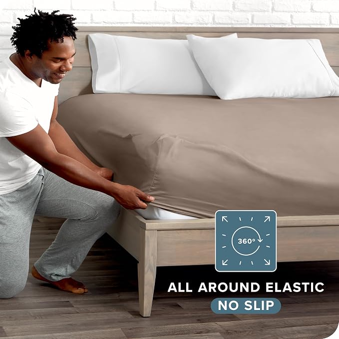 Bare Home Fitted Bottom Sheet California King Size - Image 3