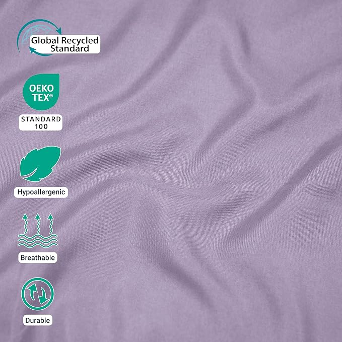 ZPECC Queen Flat Sheet Only 6 Pack, Durable Lavender Top Bed Sheets - Image 4