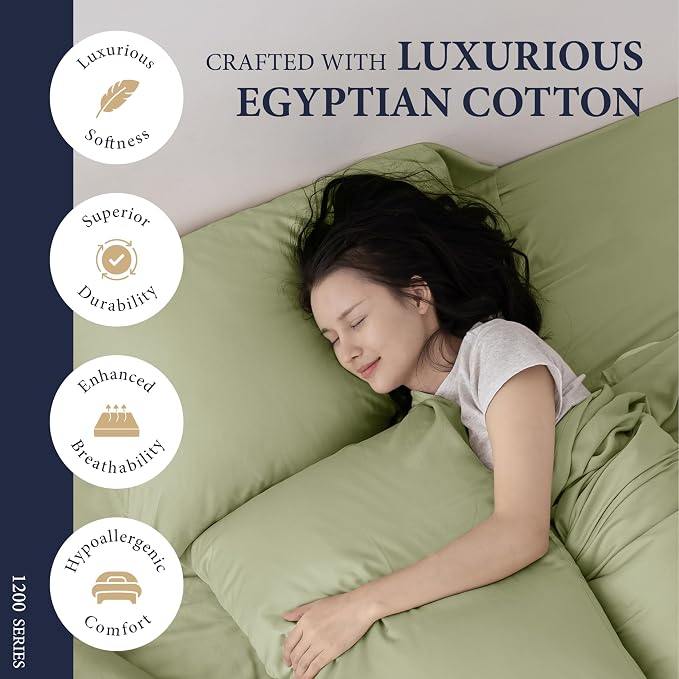 100% Egyptian Cotton Queen Size Sheets Set - Image 2