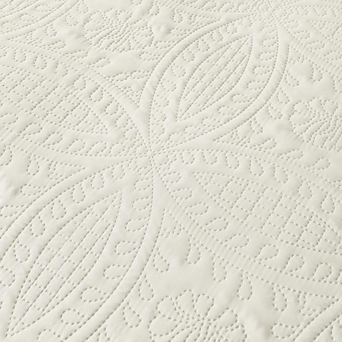 akkialla Full/Queen Quilt Set, Cream Lightweight Bedspread - Image 6