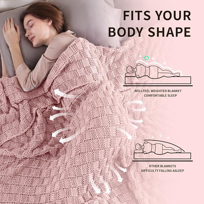 Knitted Weighted Blanket Adult, No Beads Heavy Blanket 70” x 90'' 20lbs - Image 3