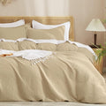 PHF Waffle Weave Duvet Cover Set King Size, No Snagging Ultra Soft Luxury by PHF