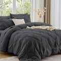 Sasttie California King Comforter Set, 7-Piece Bed in a Bag, Pintuck Bedding by SASTTIE